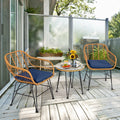 3 Pc Cushioned Patio Rattan Bistro Set X8969