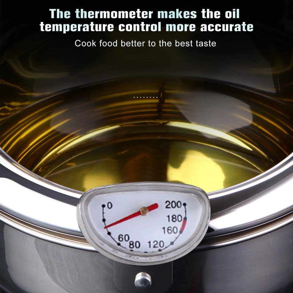 Stainless Steel Deep Fryer Pot with Oil Drip Drainer Rack F673980