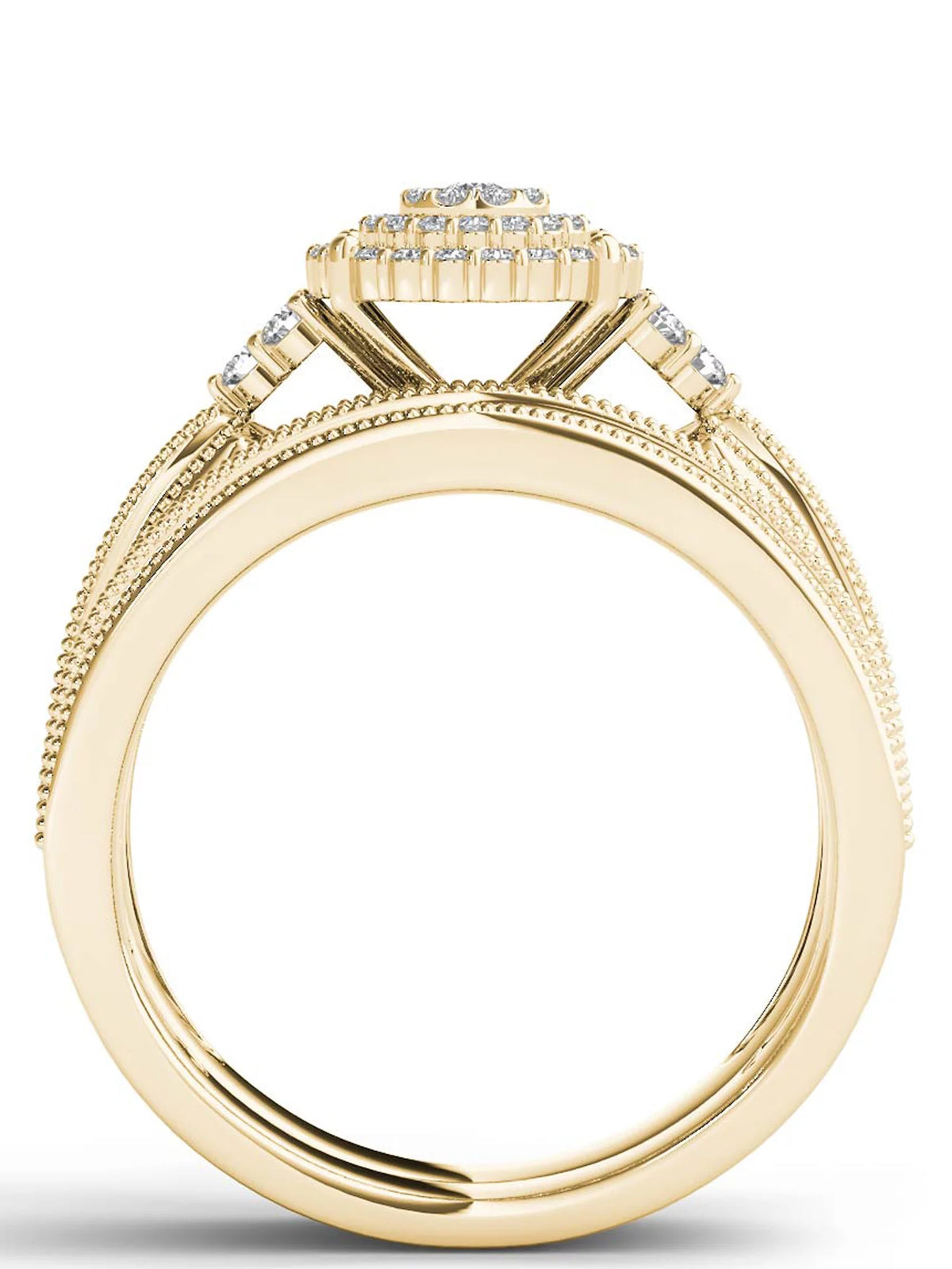 1/2Ct TDW Diamond 14k Yellow Gold Bridal Set W53106