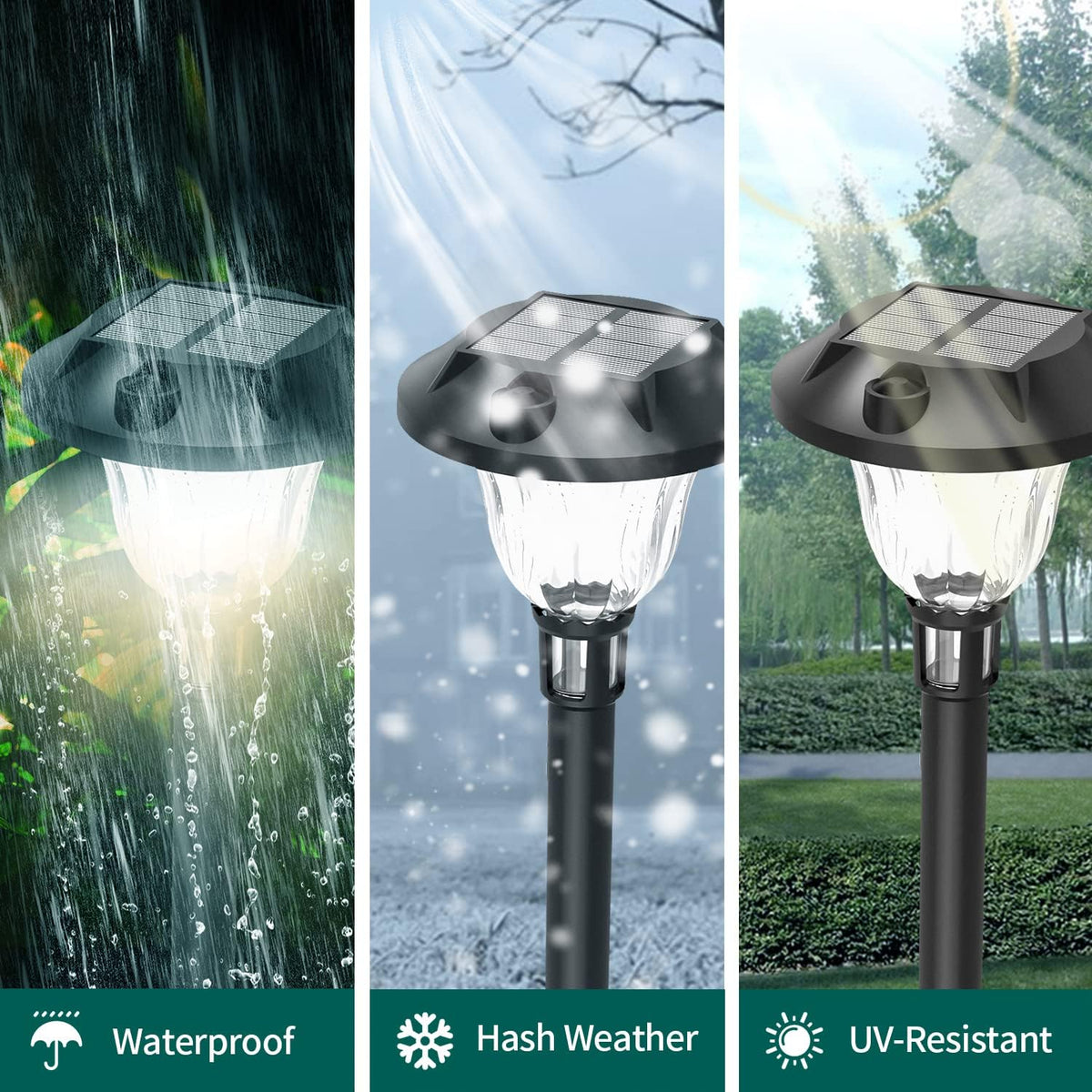 Solar Power Path Lights Warm White LED Landscape Lighting T359046