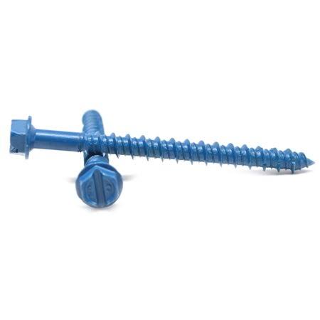 1/4 inch x 4 inch Concrete Screw Hex Washer Head Low Carbon Steel Blue Polymer Pk 100 T5940