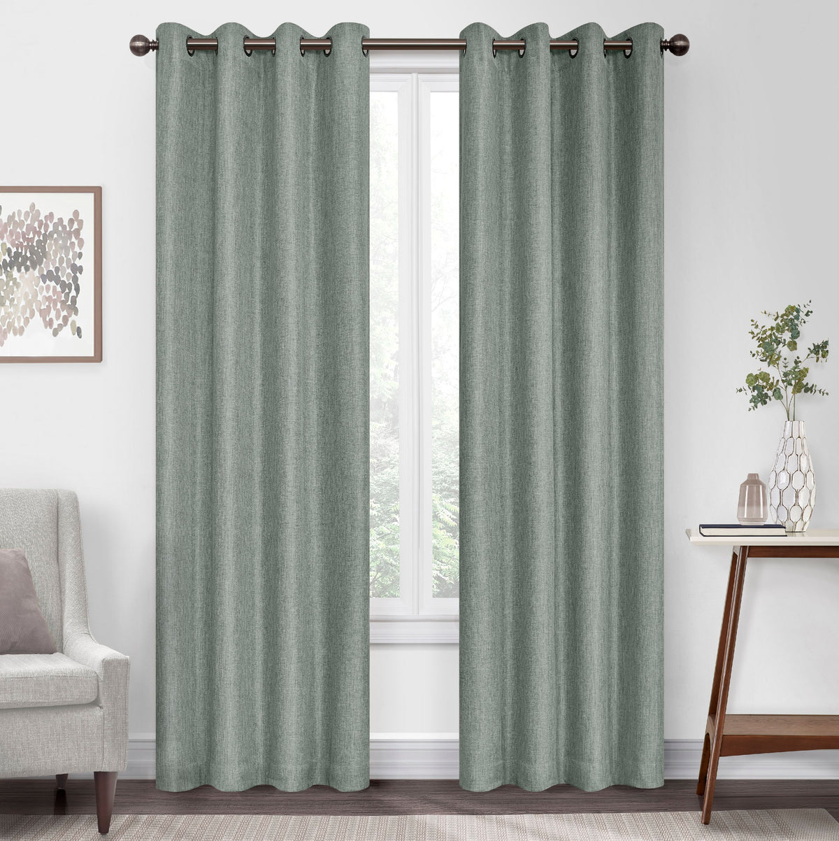 Celadon 50 x 95 Blackout Grommet Top Window Panel N95605