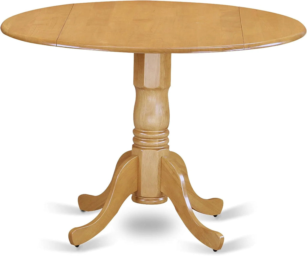 3 Piece Round Dropleaf Dining Table and 2 Wooden Seat Chairs Z5043