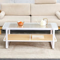 Rattan Coffee Table with Tempered Glass Top B351525