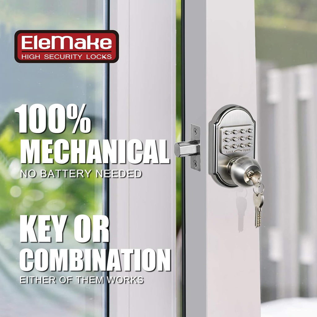 Keyless Deadbolt Lock Stainless Steel 304 Pack of 2 R444