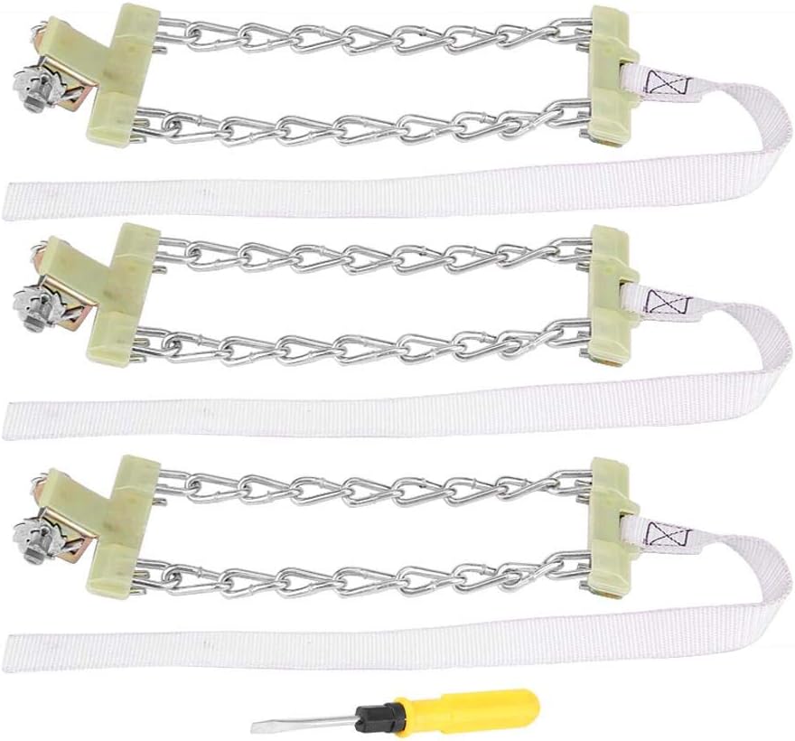 3pcs Steel Tire Anti-Skid Snow Chain for Car Truck SUV Winter (L) Pack of 2 R7657