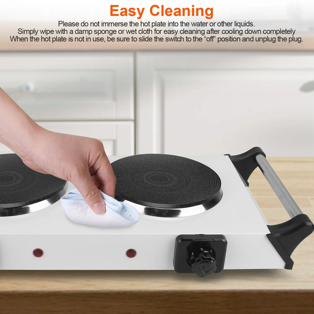 Portable Coil Heating Double/Single Burners Stove 2000W R274910