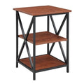 3-Tier Wood Metal End Table in Cherry B975998