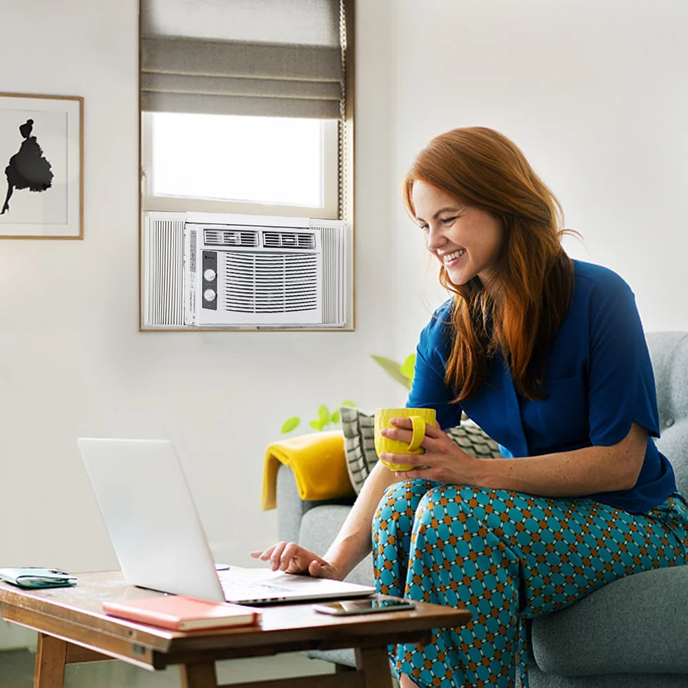 5000 BTU 115V Window-Mounted Compact Air Conditioner, White P692