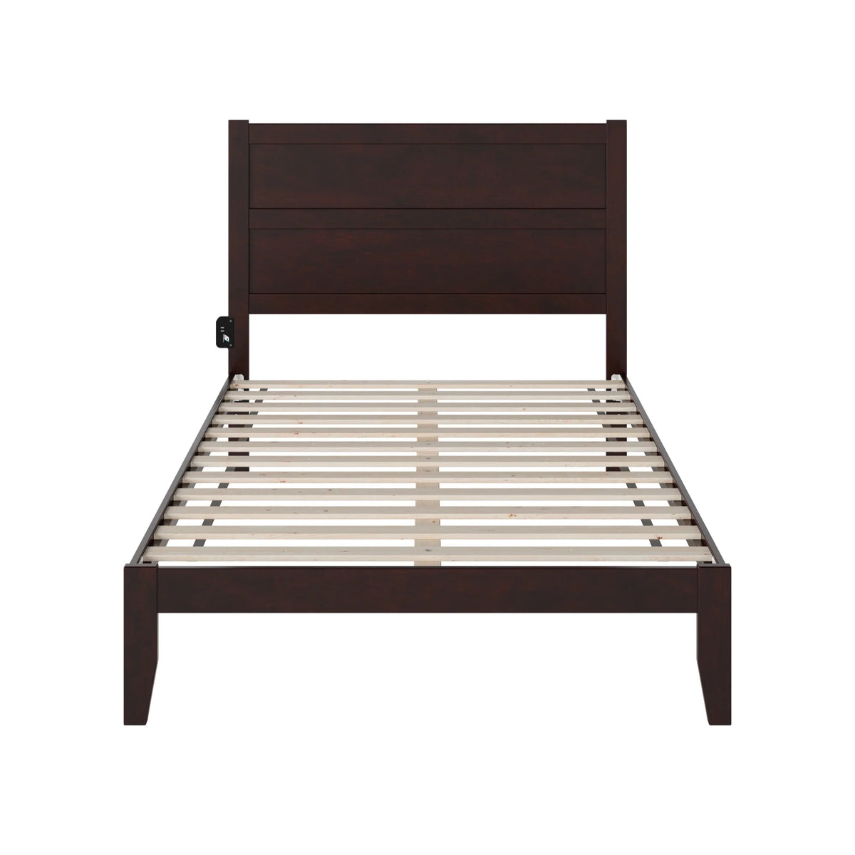 Solid Wood Full Bed with USB Charging Station V48879