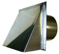 8 inch Round Stainless Steel Wall Vent Cap with Screen and Damper O25076