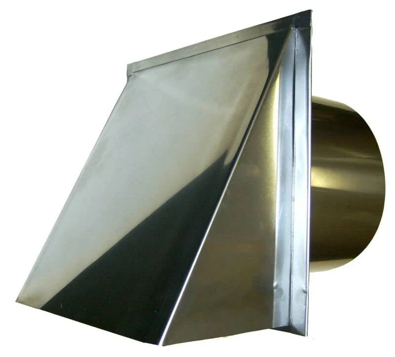 8 inch Round Stainless Steel Wall Vent Cap with Screen and Damper O25076