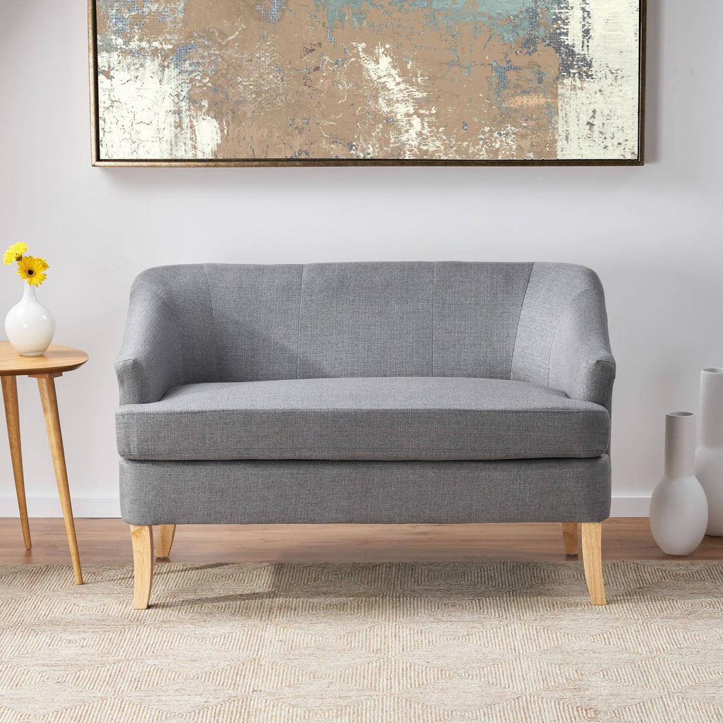 Dark Grey Fabric Loveseat V681376