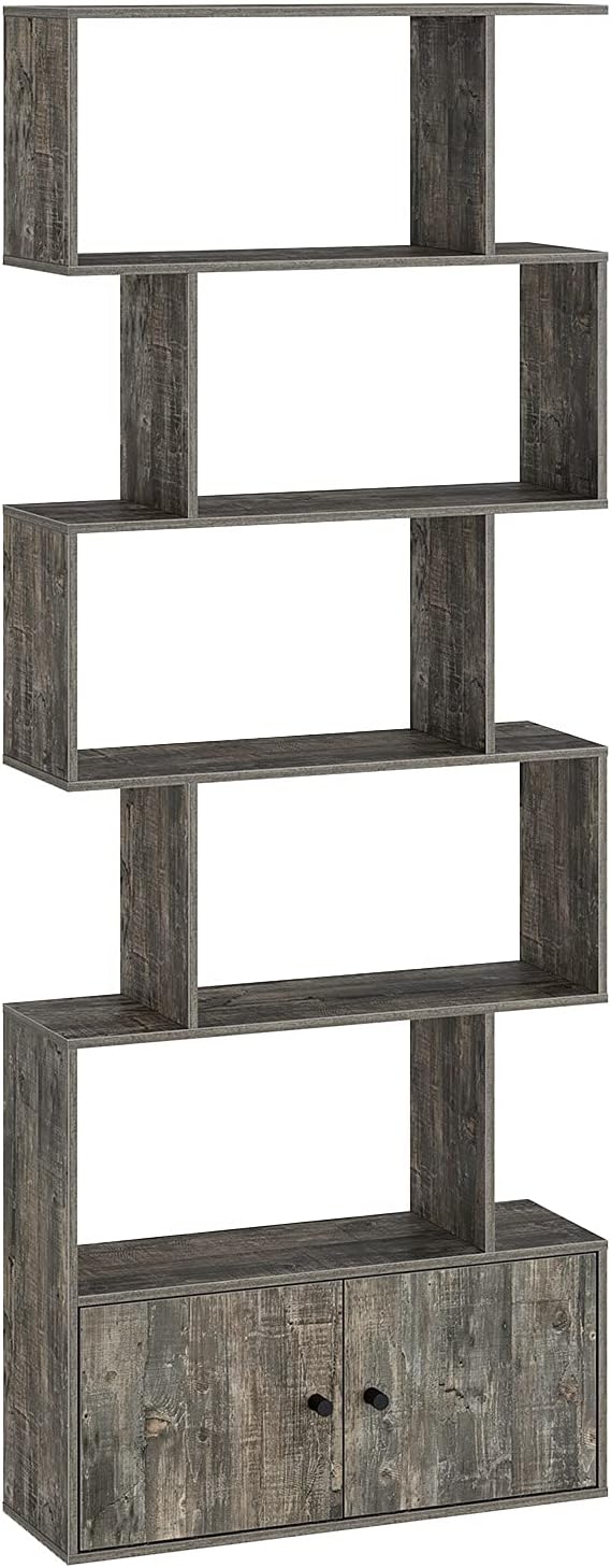 6-Tier Rustic Wooden Bookshelf with Cabinet G528552