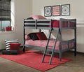 Gray Solid Hardwood Twin Over Twin Bunk Bed D7986