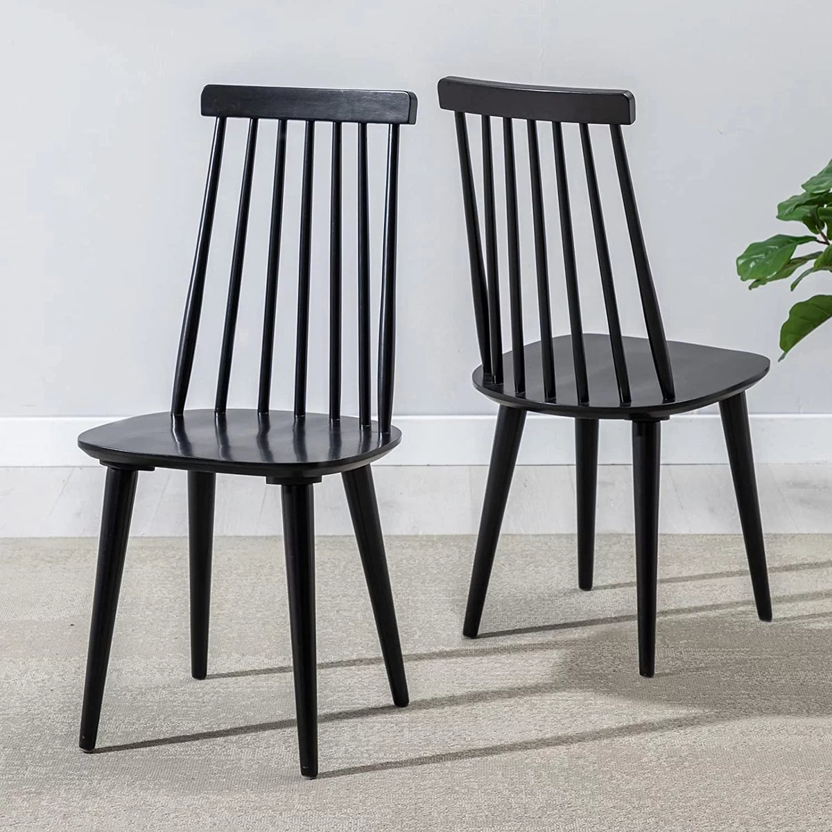 Black Wood Dining Chairs Set of 2 A6936