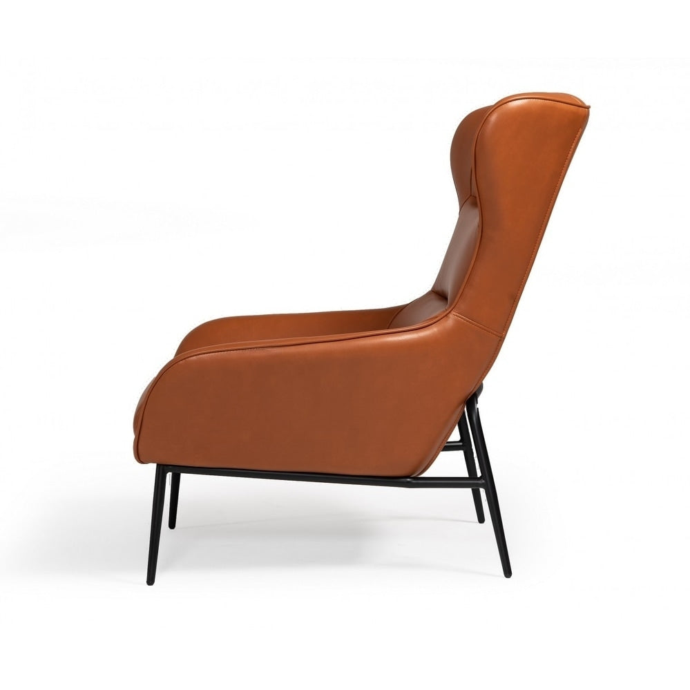 Orange Leatherette Lounge Chair R1535