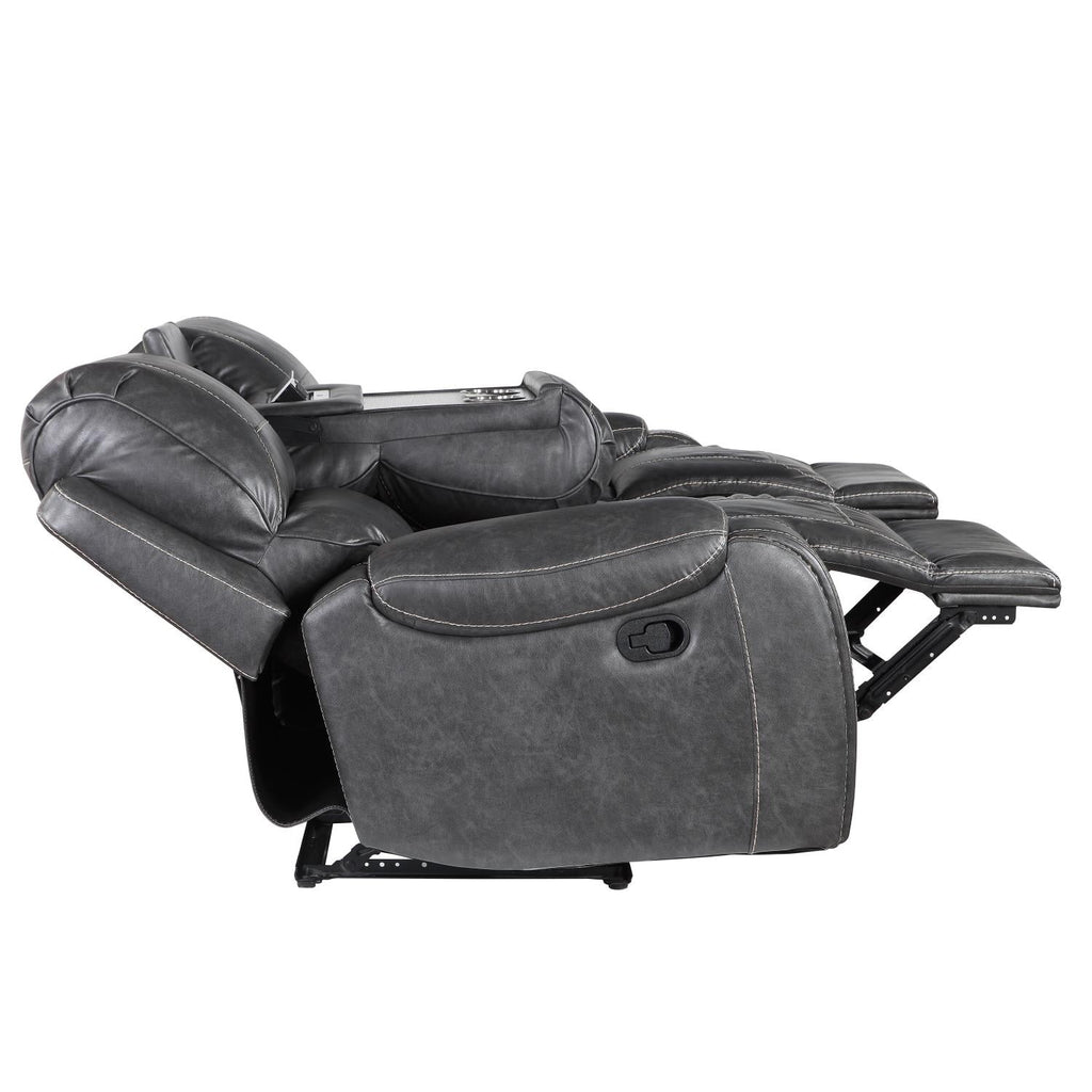 Manual Recliner Sofa Grey L24710