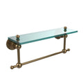 16" Glass Vanity Shelf with Towel Bar Matte Black J42571