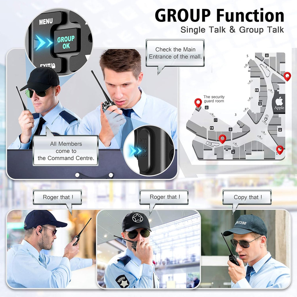 6 Packs UHF Two Way Radio with Earpieces S7398