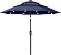 11FT Solar 3 Tiers Market Umbrella with 32 LED Z846939