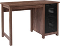Crosscut Oak Wood Grain Finish Computer Desk with Metal Drawers E446