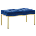 Navy Performance Velvet Bench A82489