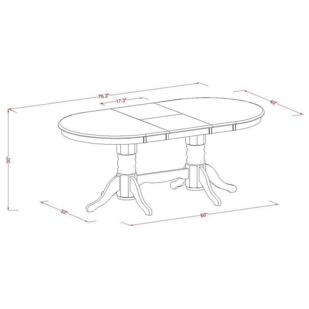 5 Piece Oval Dining Room Set with 4 Chairs Oak U16450