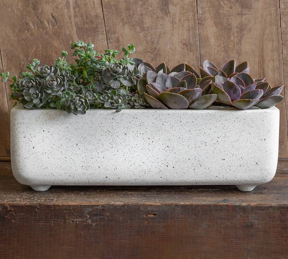 White Terrazzo Fiber Cement Cachepot P3223