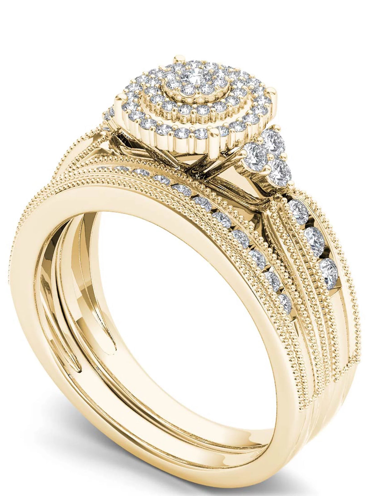1/2Ct TDW Diamond 14k Yellow Gold Bridal Set W53106