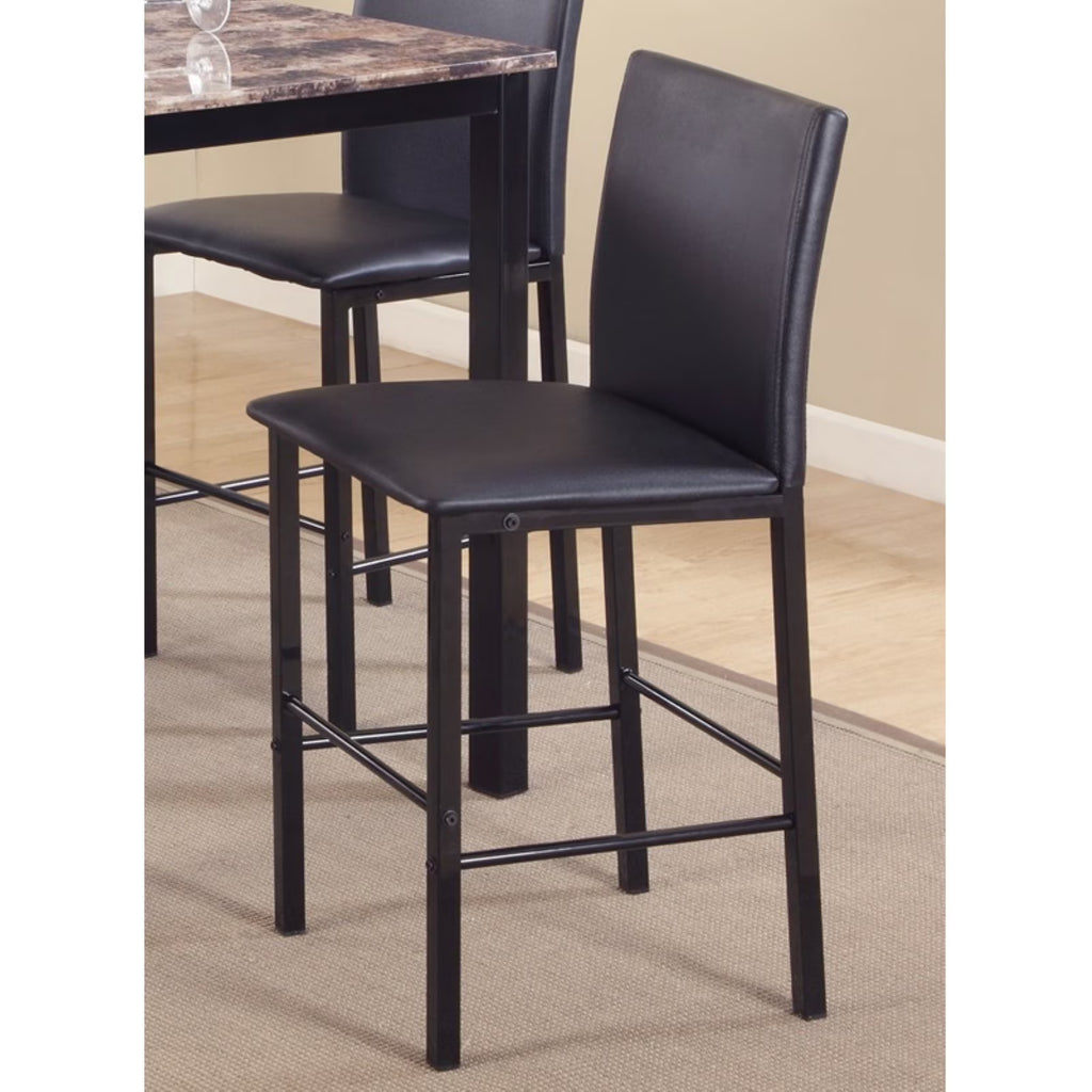 Black Metal Frame Counter Dining Chair Set of 4 Y700