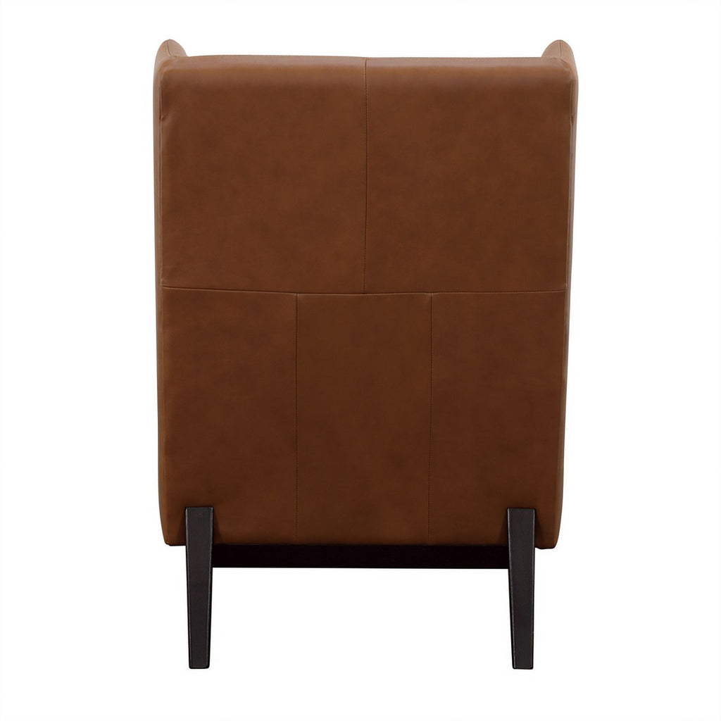 Brown Finish Leather Armchair W6283