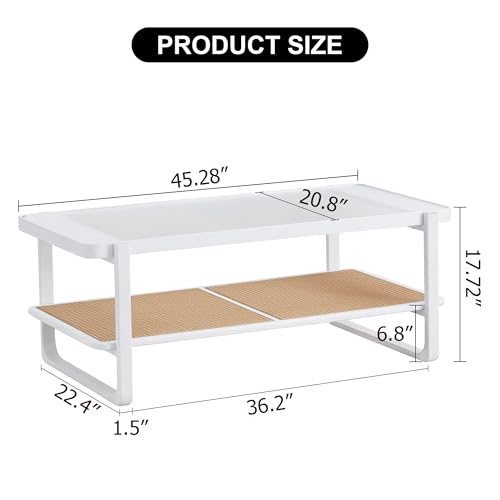 Rattan Coffee Table with Tempered Glass Top B351525