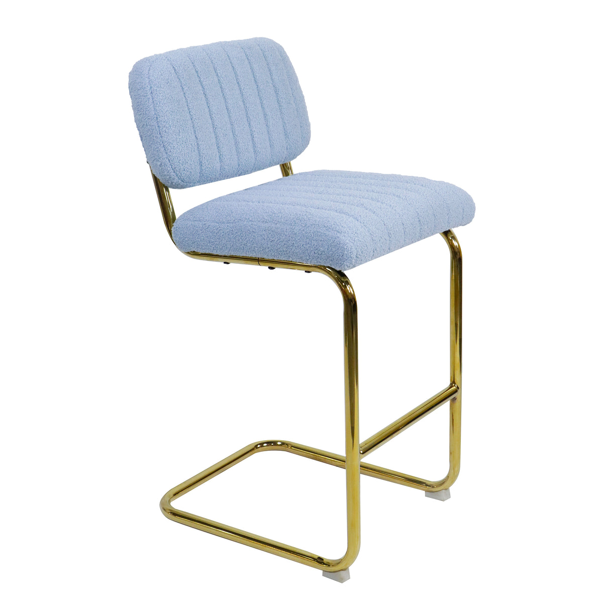 Blue Boucle Upholstered Bar Stools Set of 2 L67869
