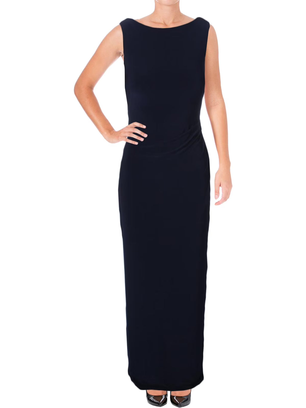 Sequined Cowl Back Evening Dress R4833