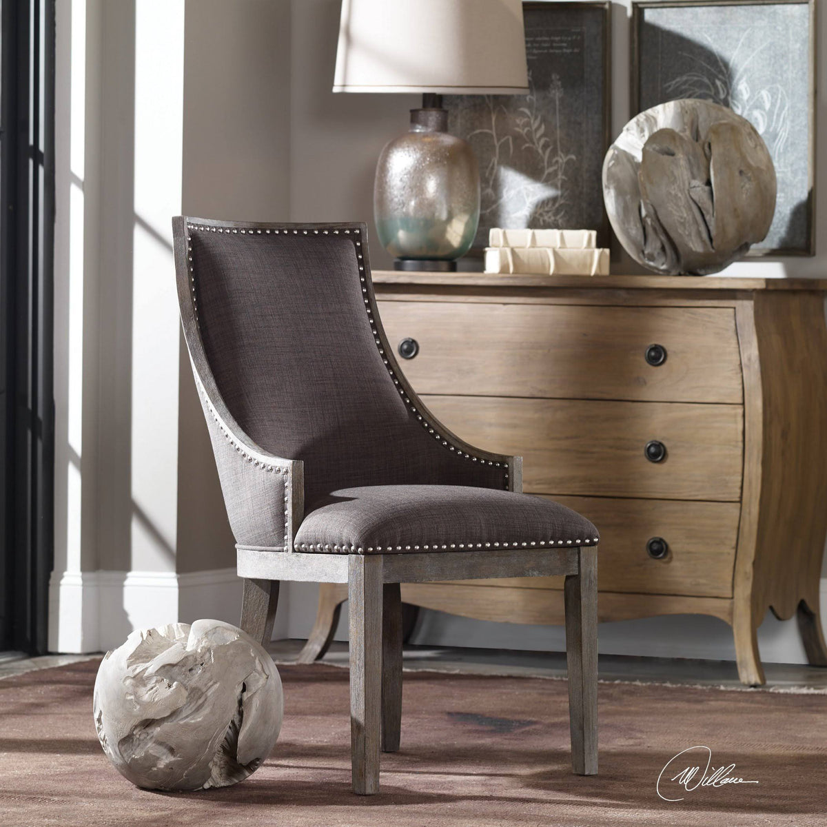 Charcoal Gray Accent Chair W47413