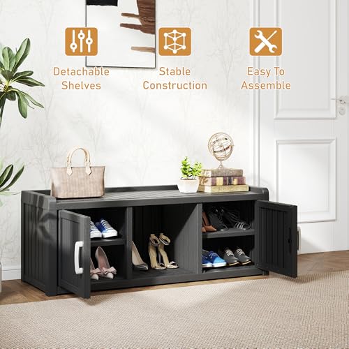Waterproof UV-Resistant Shoe Storage Cabinet with 2 Doors V11678