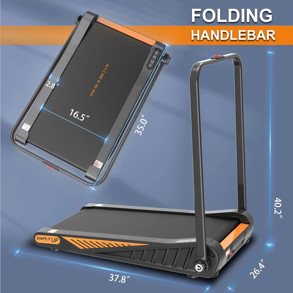 2 in 1 Folding Treadmill 2.5HP 15% Incline Under Desk Electric Treadmill S8721