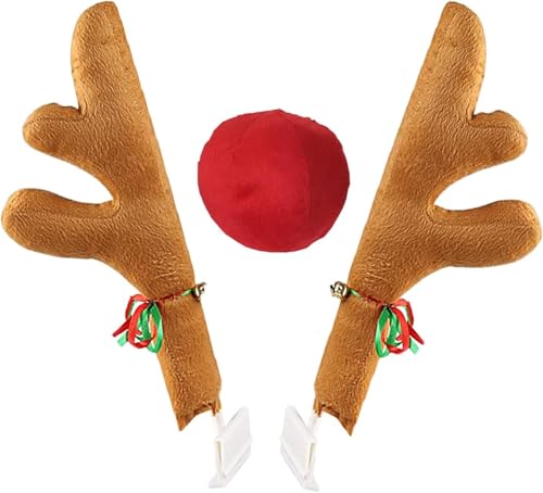 Car Reindeer Antlers & Nose Christmas Costume Decoration Kit (Brown) D7431