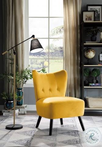 Yellow Velvet Accent Chair P823931