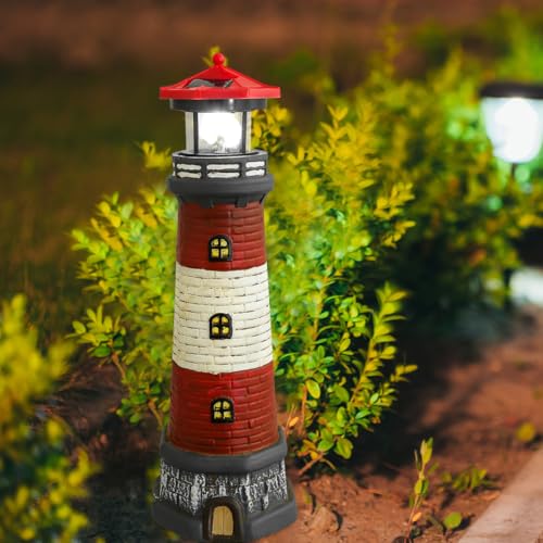 15" LED Solar Lighthouse Lamp H54206