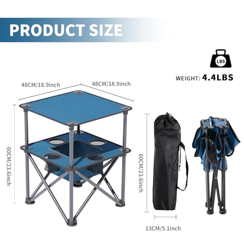 Folding Camping Table with 4 Cup Holders and Travel Bag N113484