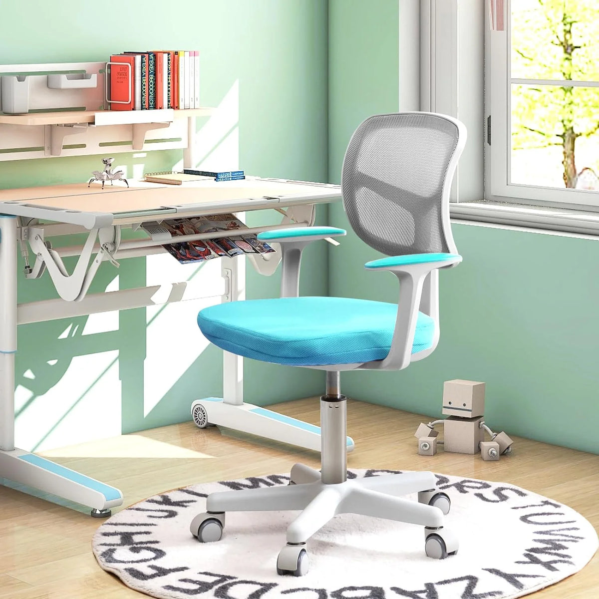 Green Height Adjustable Kids Desk Chair F941630