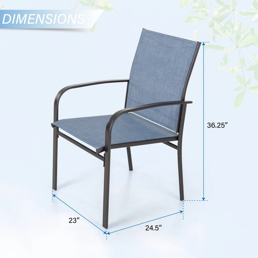 Blue Textilene Outdoor Dining Chair Set of 4 Z5290