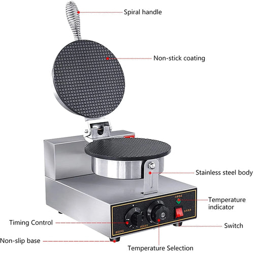 1200W Electric Ice Cream Cone Waffle Maker Machine C946540