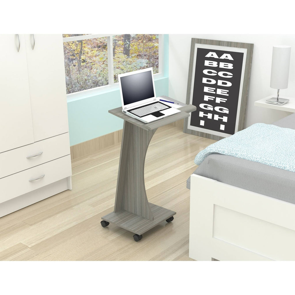 Smoke Oak Rolling Laptop Cart Y975