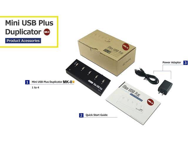 EZ Dupe 1 to 4 Mini USB Plus MK II Duplicator - Standalone Portable USB Flash Drive Copier O173