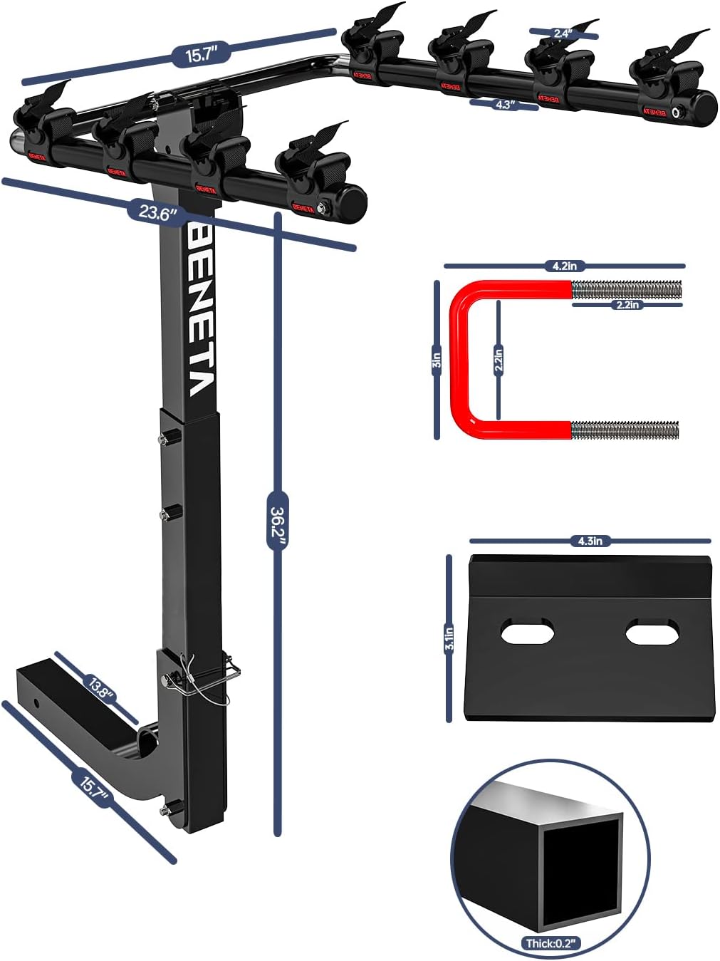 4 Bike Hitch Mount Bike Rack L1138