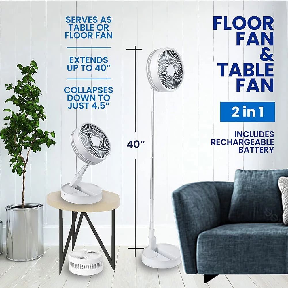 2in1 Foldable Portable Rechargeable Fan A858186