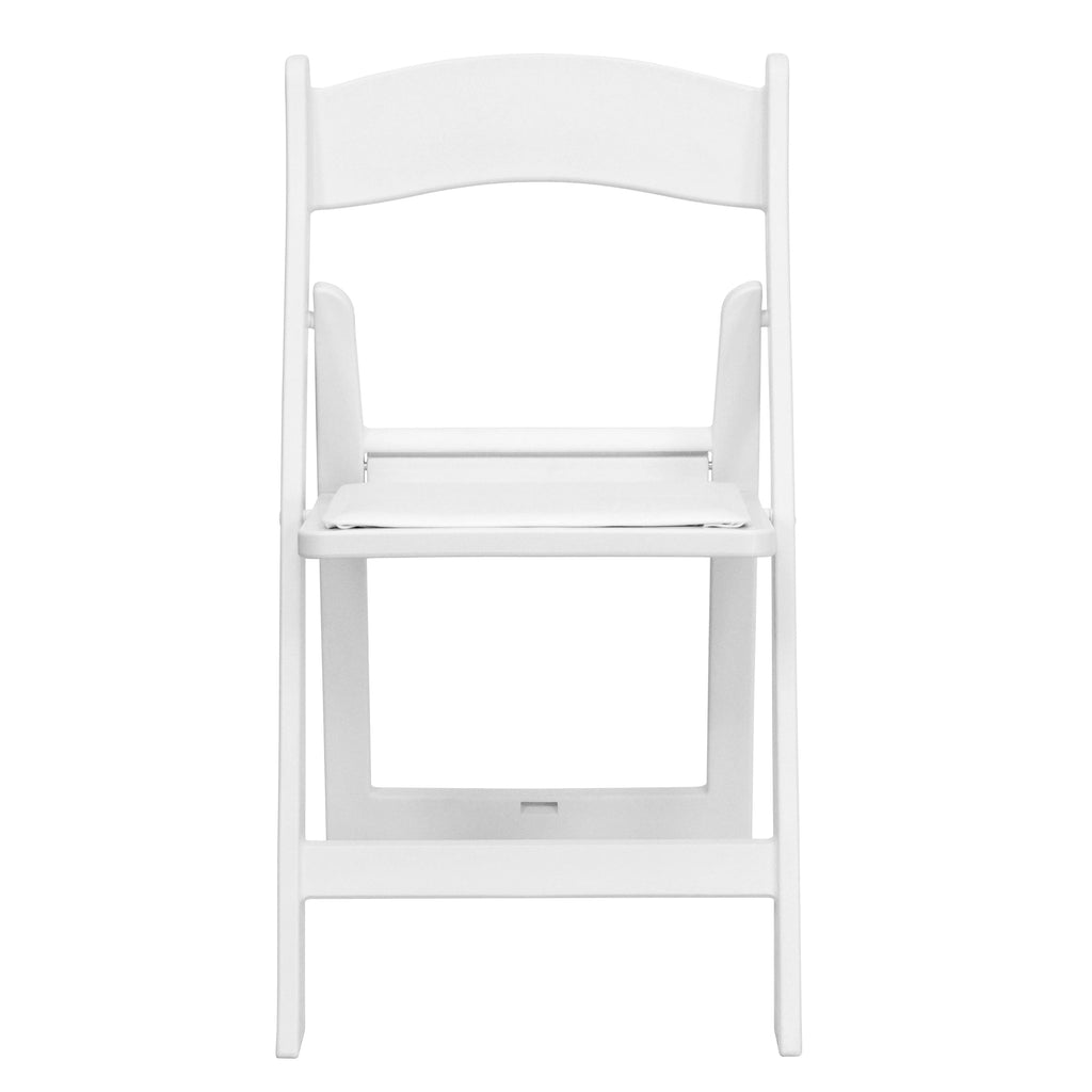 Set of 4 White Resin Folding Chairs B286